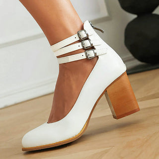 Casilda | Sleek Sandals with Ankle Strap and Chunky Heel