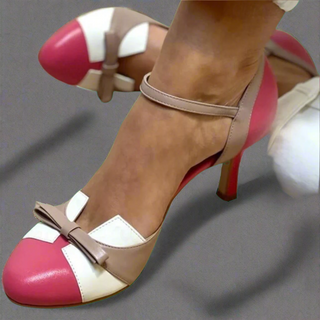 Bellarosa | Kleurrijke sandalen met knoop en band, ronde neus
