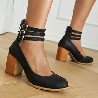 Casilda | Sleek Sandals with Ankle Strap and Chunky Heel