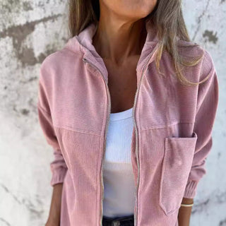 VERONIKA | Ribfluwelen Jas