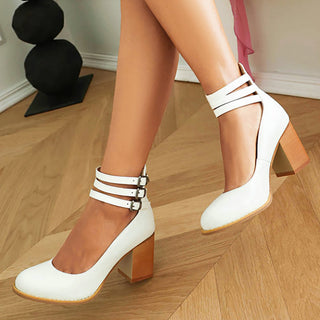 Casilda | Sleek Sandals with Ankle Strap and Chunky Heel