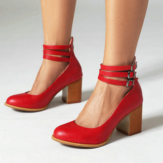 Casilda | Sleek Sandals with Ankle Strap and Chunky Heel