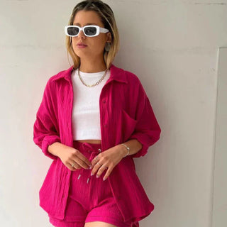 Adélie™ | 2-delig katoenen shirt en shortset