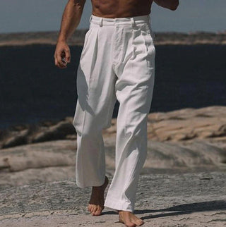 DARIO | Linen Broek Met Wijde Pijpen
