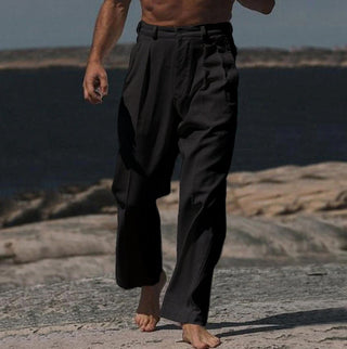 DARIO | Linen Broek Met Wijde Pijpen