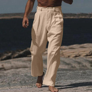 DARIO | Linen Broek Met Wijde Pijpen