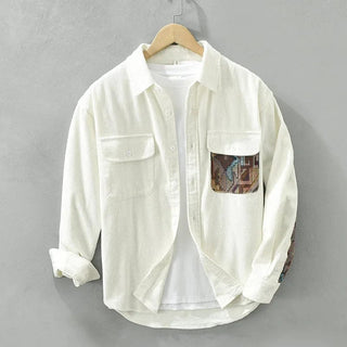 Casper | Corduroy Overhemd met Geborduurde Details