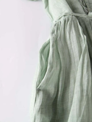 LOREEN™ - Elegante linnen jurk met halflange mouwen