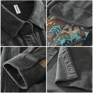 Casper | Corduroy Overhemd met Geborduurde Details