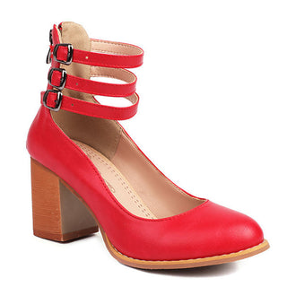Casilda | Sleek Sandals with Ankle Strap and Chunky Heel