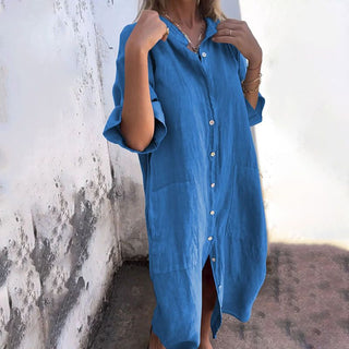 Elva | Katoen Linen Casual Lange Jurk