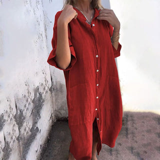 Elva | Katoen Linen Casual Lange Jurk