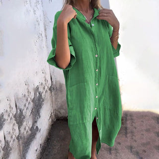Elva | Katoen Linen Casual Lange Jurk
