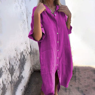 Elva | Katoen Linen Casual Lange Jurk